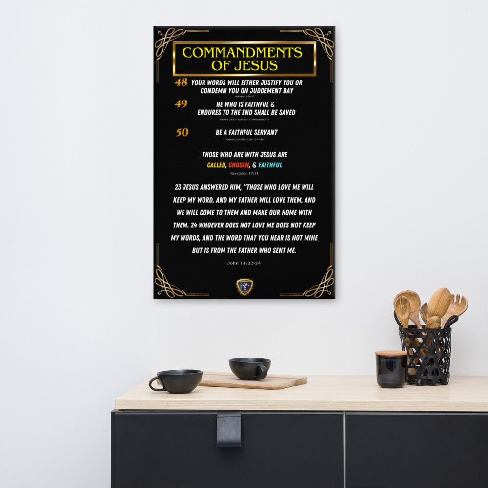 Commands of Jesus Final Small Text Canvas