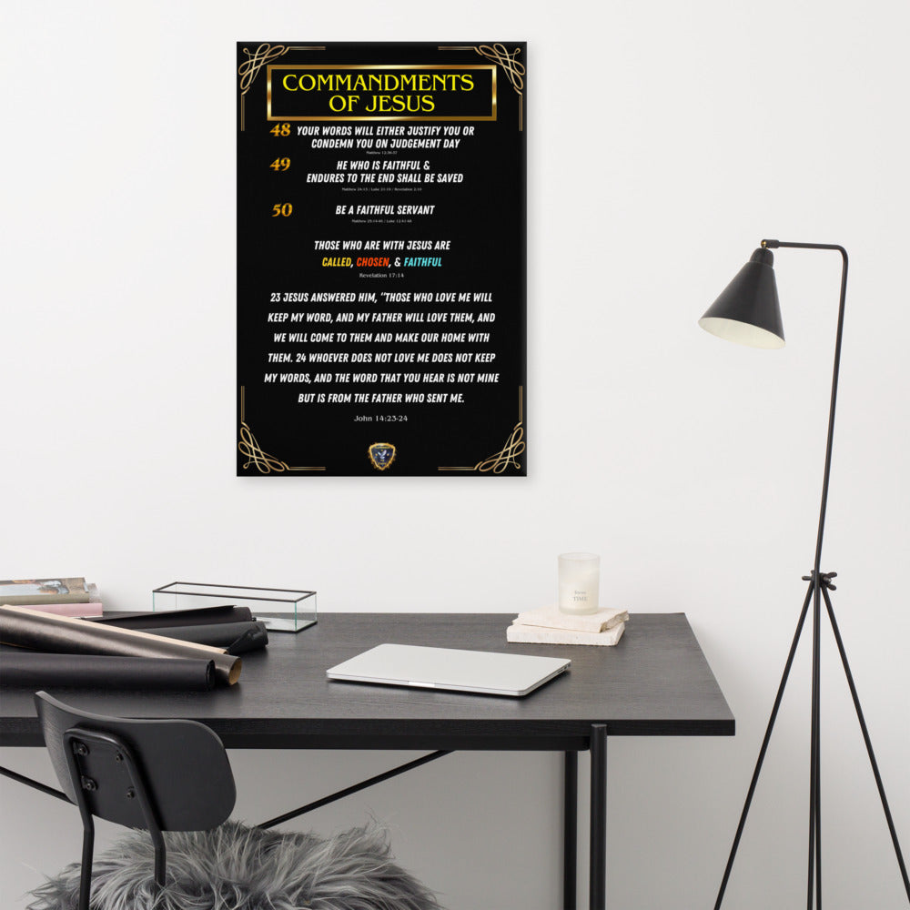 Commands of Jesus Final Small Text Canvas