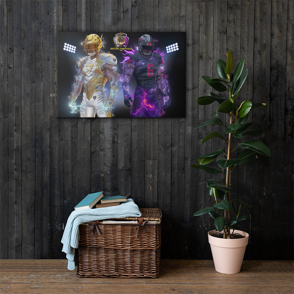Playmaker Faith vs Dark Football Players Canvas
