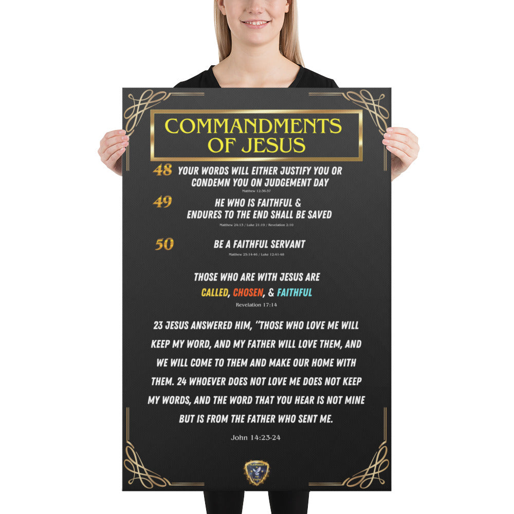 Commands of Jesus Final Small Text Canvas