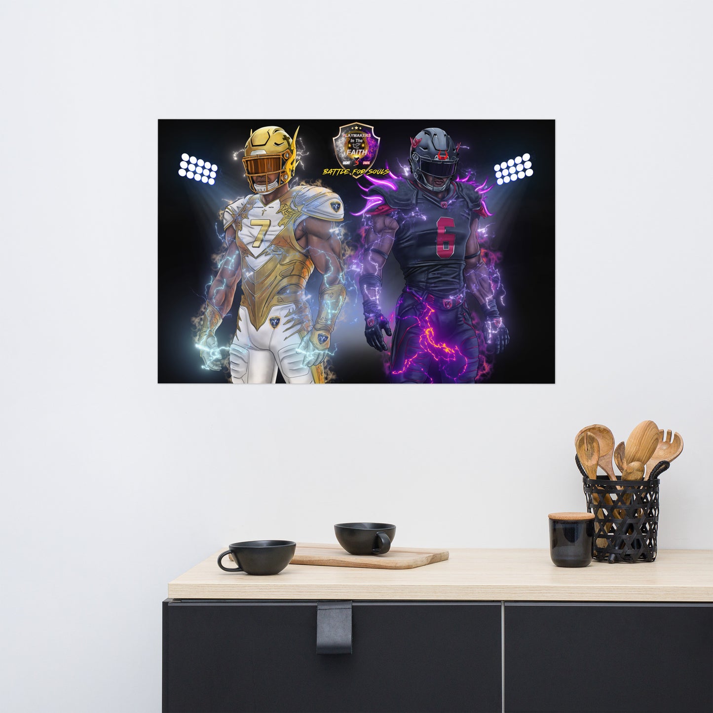 Playmaker Faith vs Dark Football Players Poster