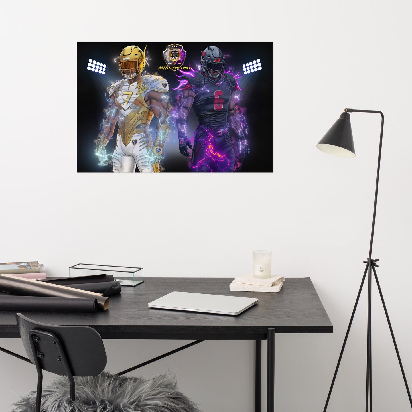Playmaker Faith vs Dark Football Players Poster