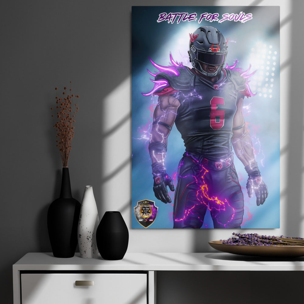 Playmaker In The Dark Player Football Level 2 Metal prints