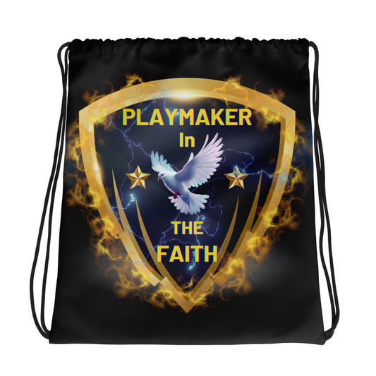 Playmaker In The Faith "Dove" Drawstring bag