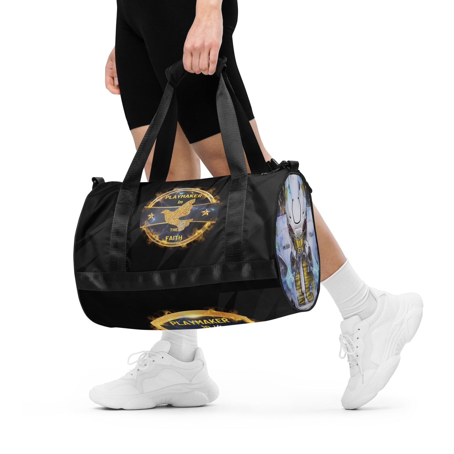 Playmaker In The Faith Fire Logo All-over print gym bag