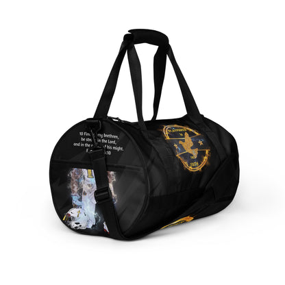 Playmaker In The Faith Fire Logo All-over print gym bag