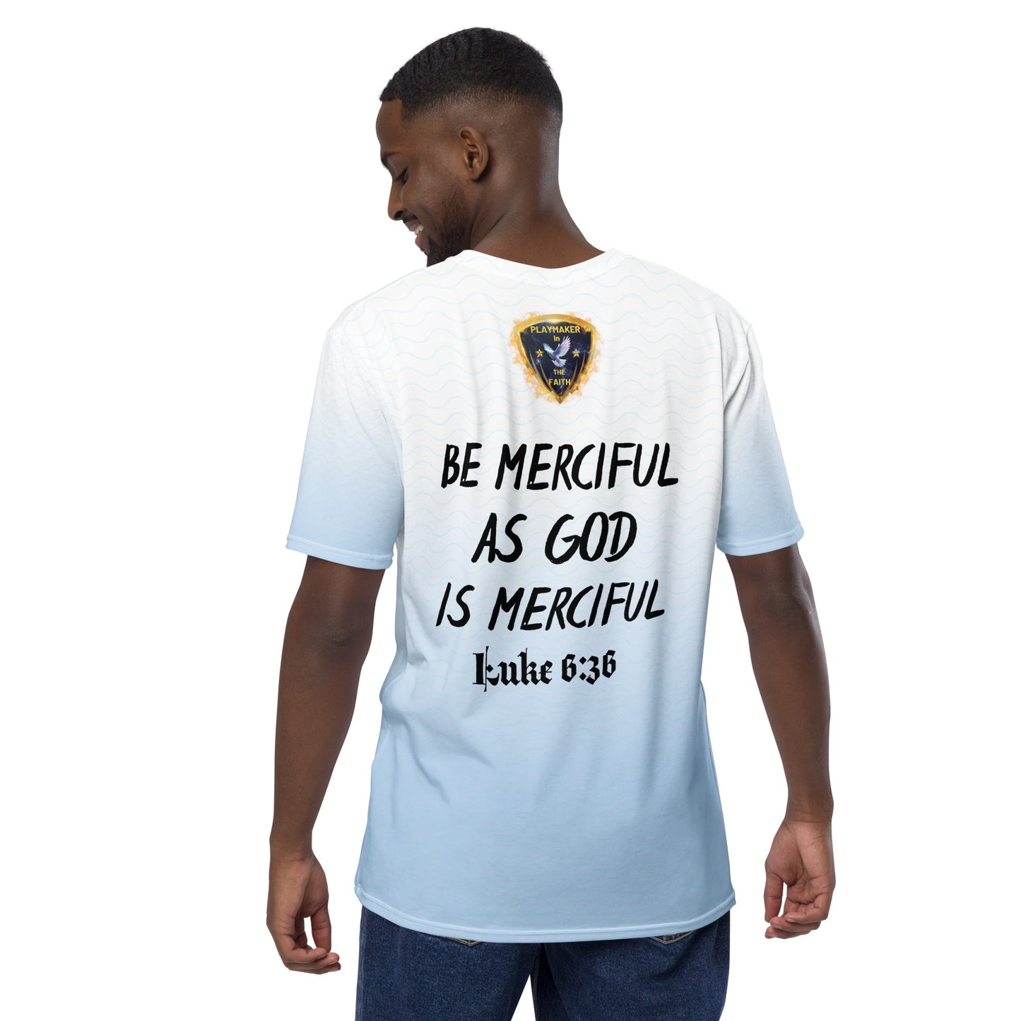 "Be Merciful As God Is Merciful" Light vs Dark Logo Men's t-shirt