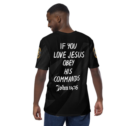 If You Love Jesus Obey His Commands Playmaker Shields Men's t-shirt