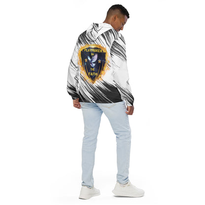 White & Black Playmakers Shield Men’s windbreaker