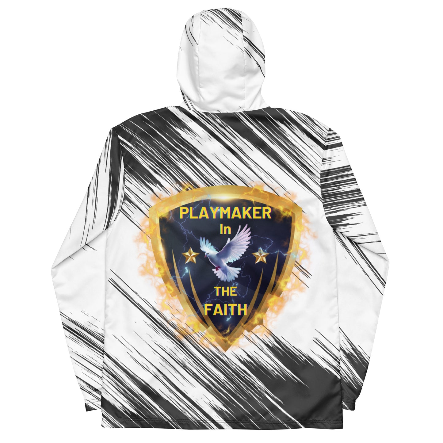 White & Black Playmakers Shield Men’s windbreaker