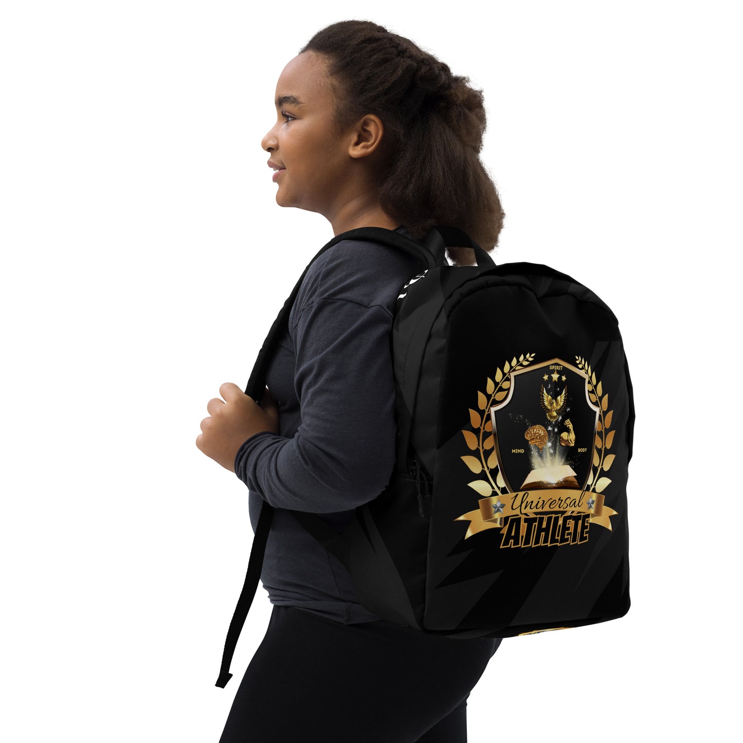 Universal Athlete Black Color Minimalist Backpack