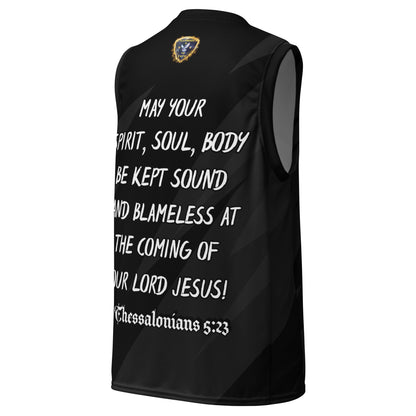 Universal Athlete Mind Body Spirit Recycled unisex basketball jersey