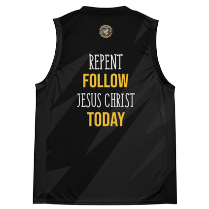 Repent & Follow Jesus Recycled unisex basketball jersey