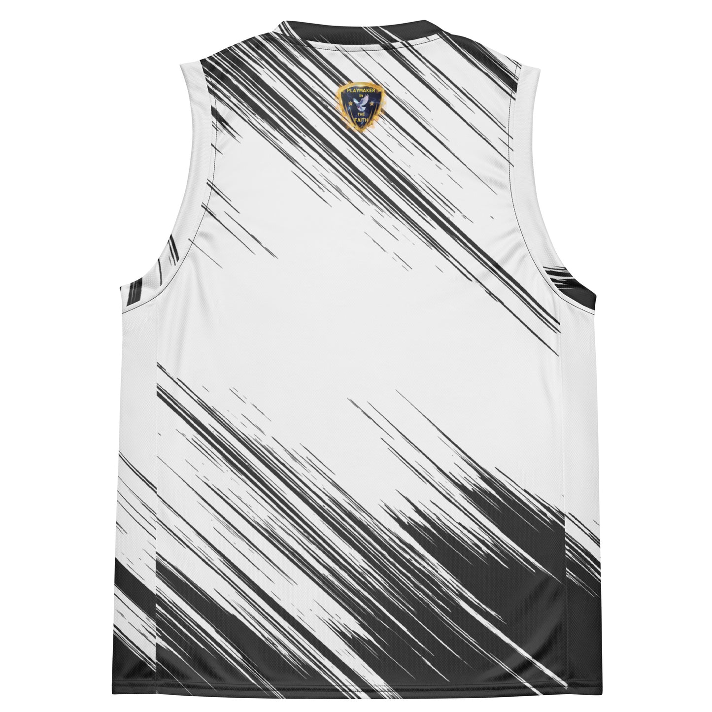 Universal Athlete Black & White Recycled unisex basketball jersey