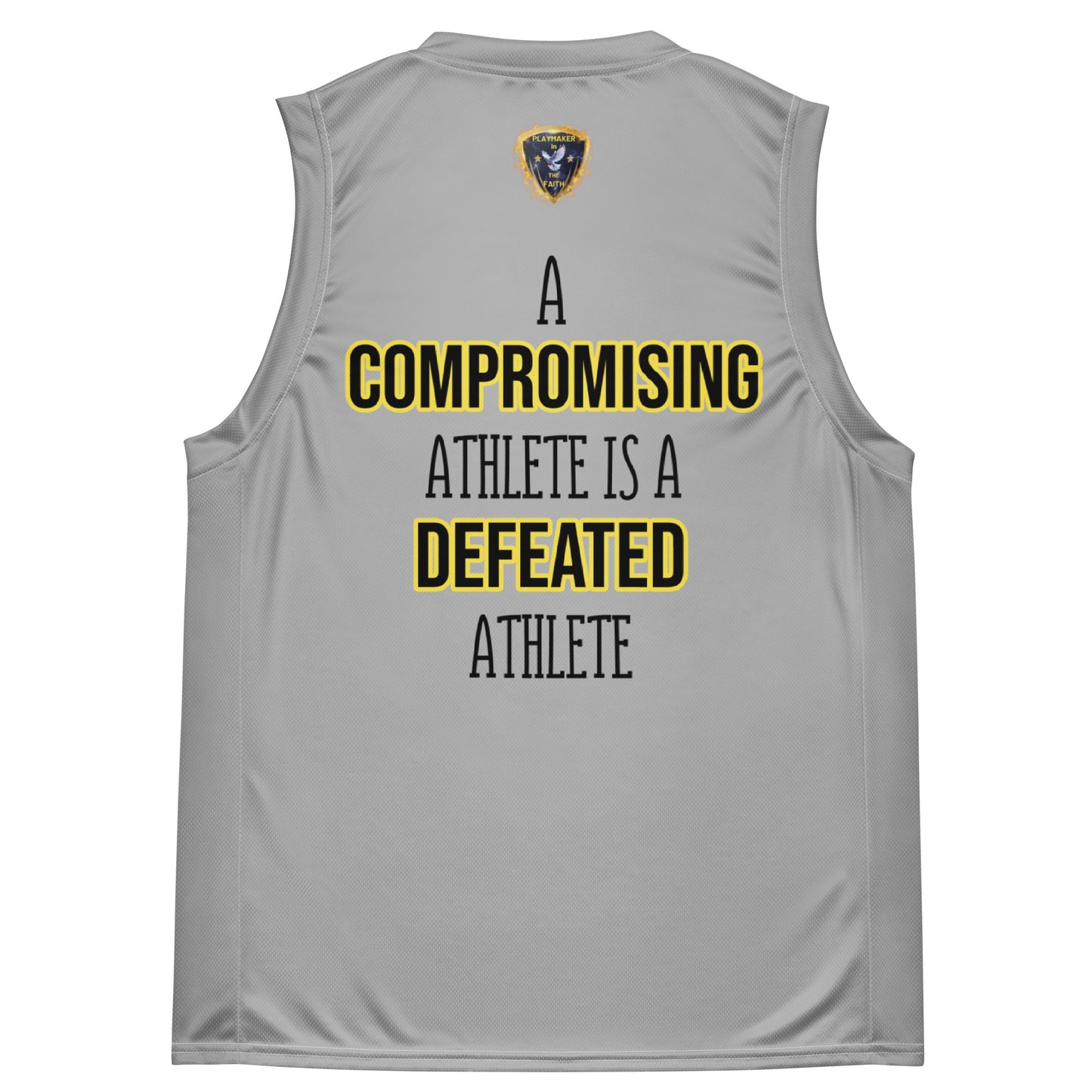 Universal Athlete Compromising Quote Recycled unisex basketball jersey