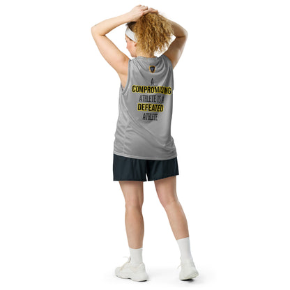 Universal Athlete Compromising Quote Recycled unisex basketball jersey