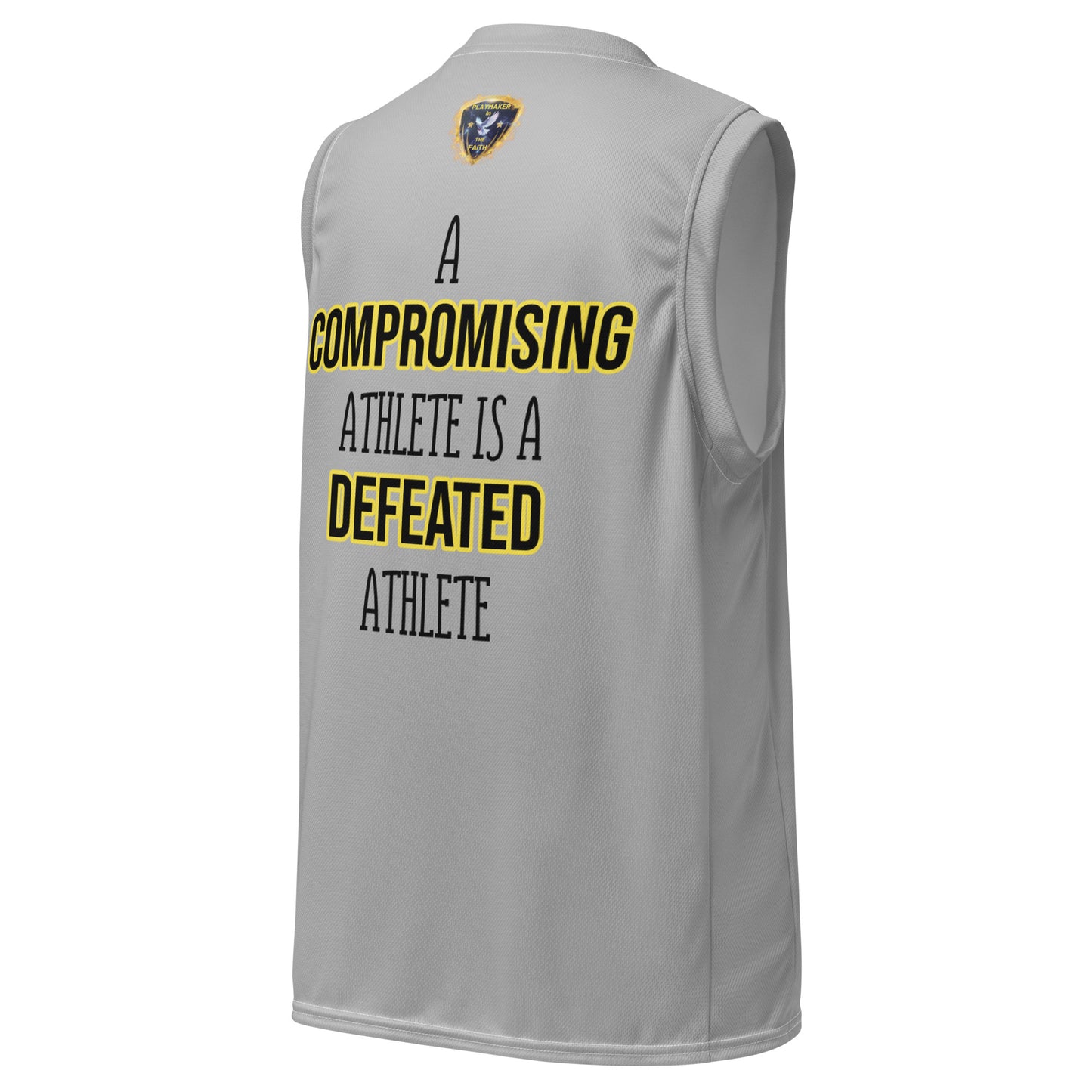 Universal Athlete Compromising Quote Recycled unisex basketball jersey