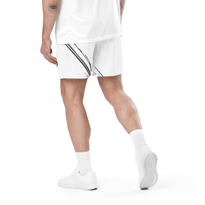 White& Black Playmaker In The Faith Unisex mesh shorts