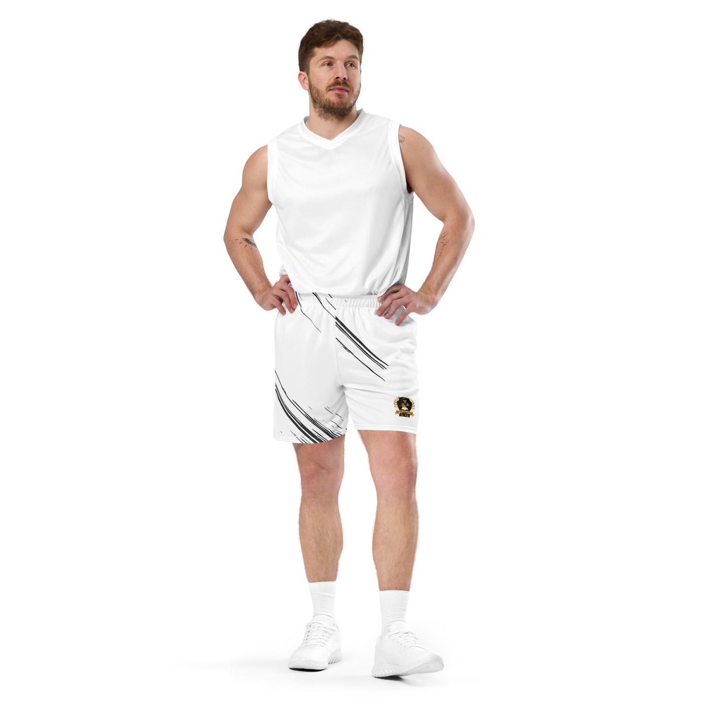 Universal Athlete Black & White Unisex mesh shorts