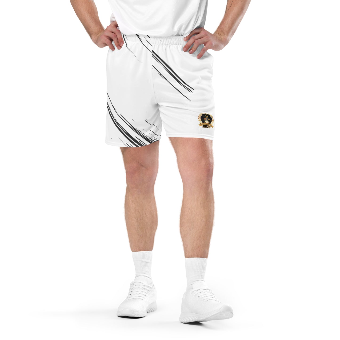 Universal Athlete Black & White Unisex mesh shorts