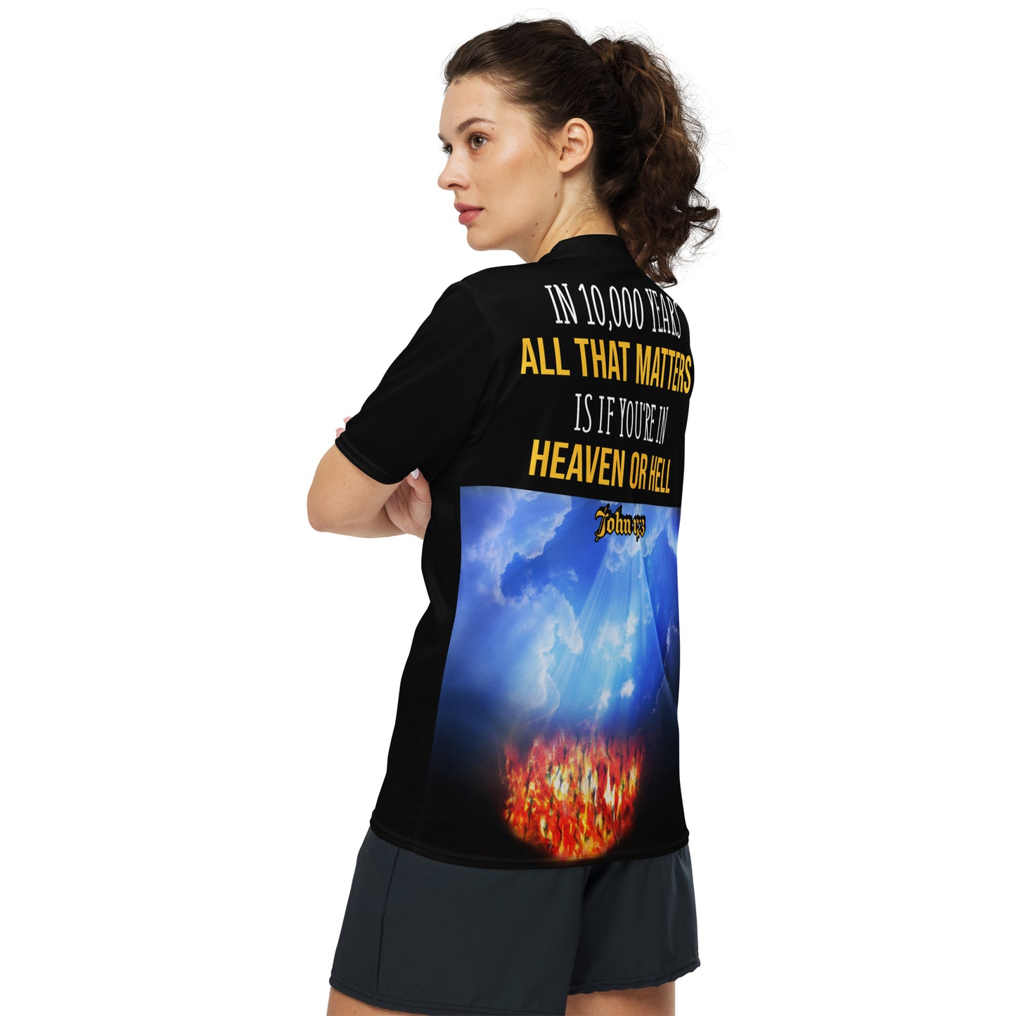 All That Matters Is If You're In Heaven Or Hell Recycled unisex sports jersey