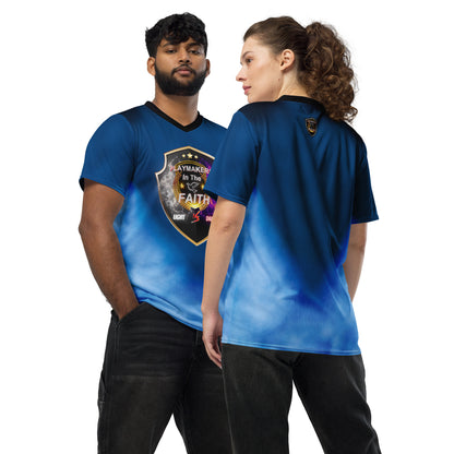 Blue Light v.s Dark Logo Recycled unisex sports jersey