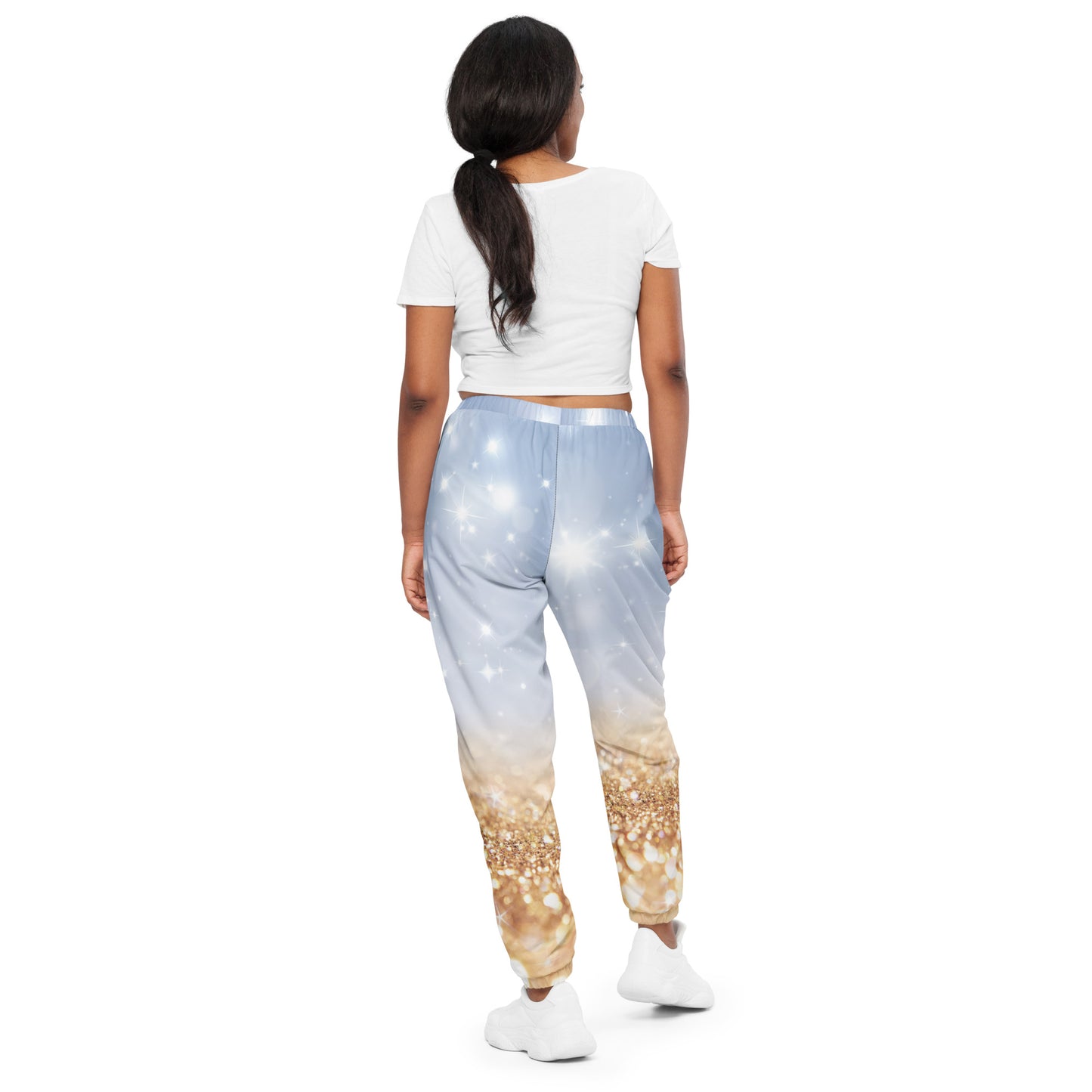 Silver White & Gold Unisex track pants