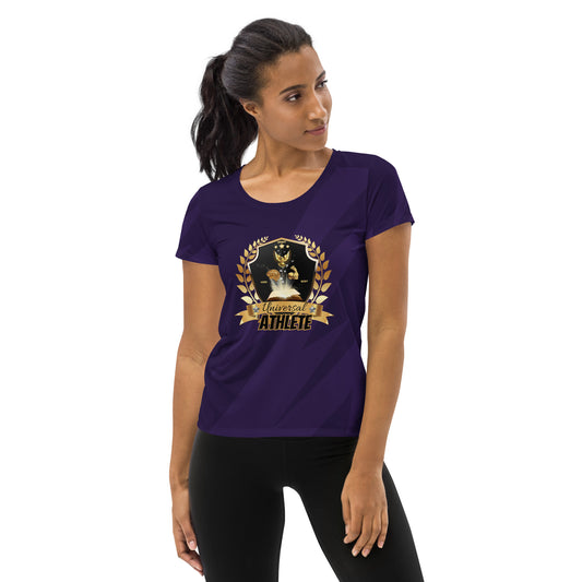 Universal Athlete Spirit Soul Body Purple All-Over Print Women's Athletic T-shirt