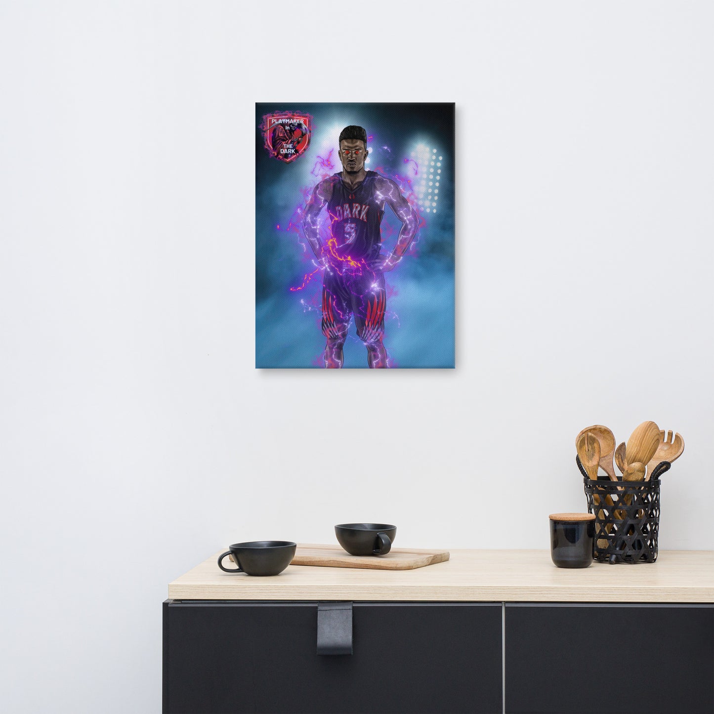 Playmaker In The Dark Basketball Player Canvas