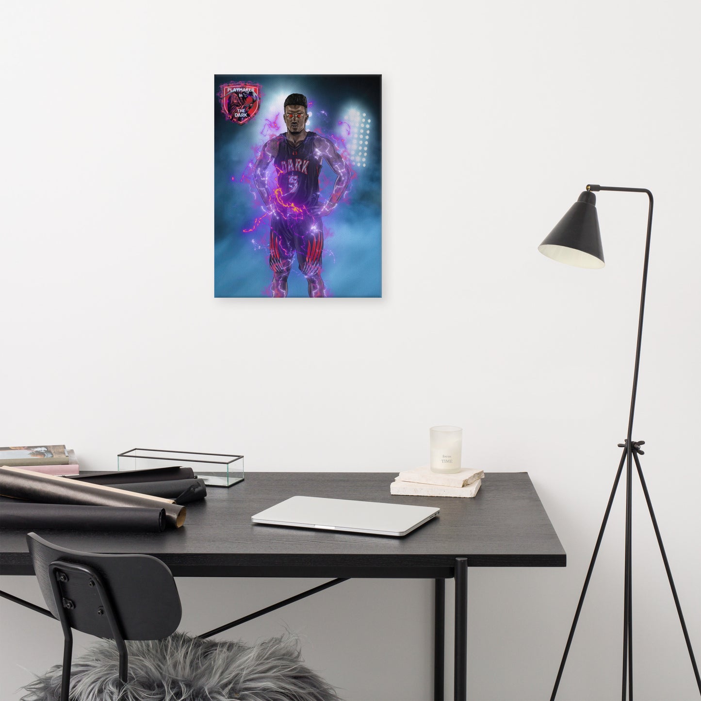 Playmaker In The Dark Basketball Player Canvas