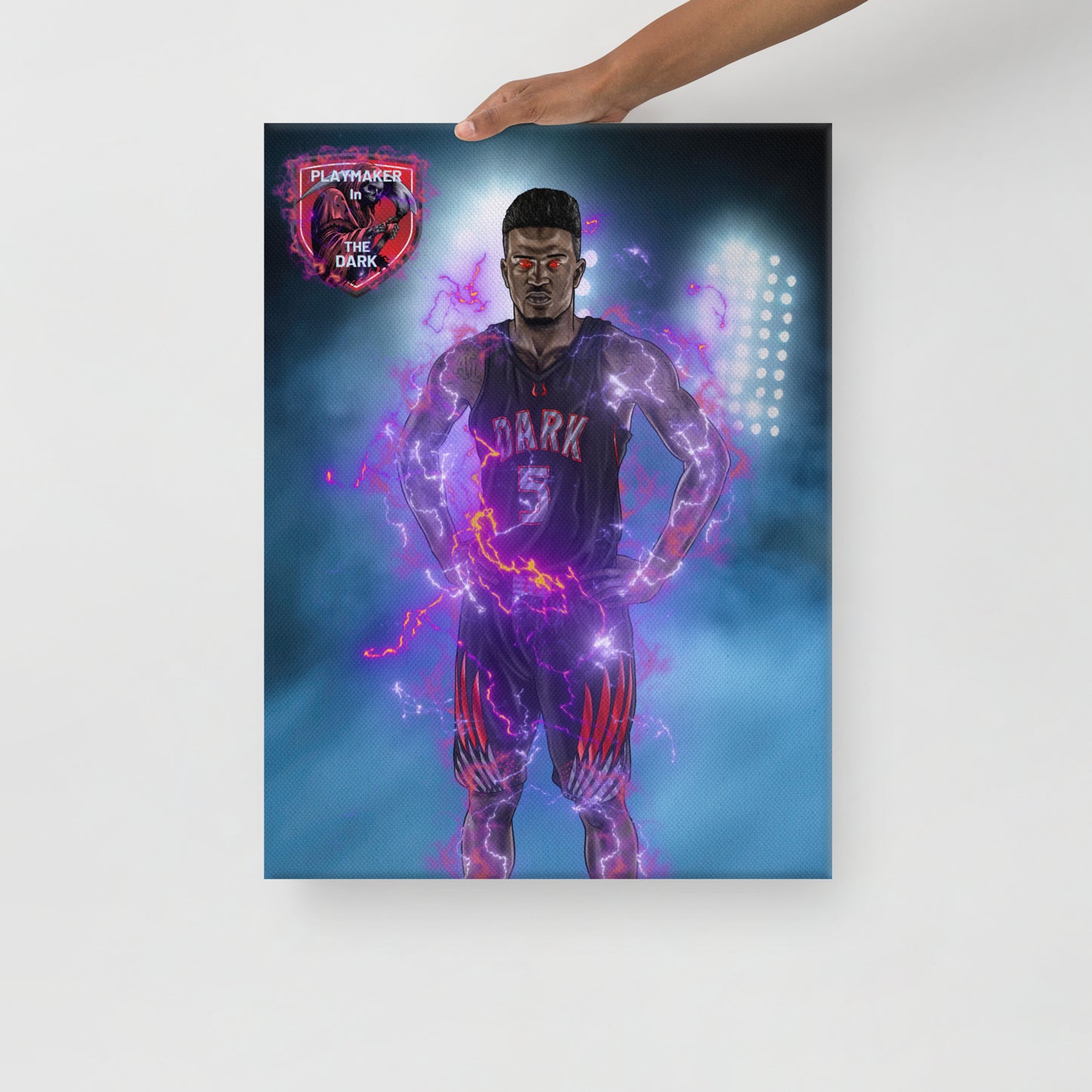 Playmaker In The Dark Basketball Player Canvas