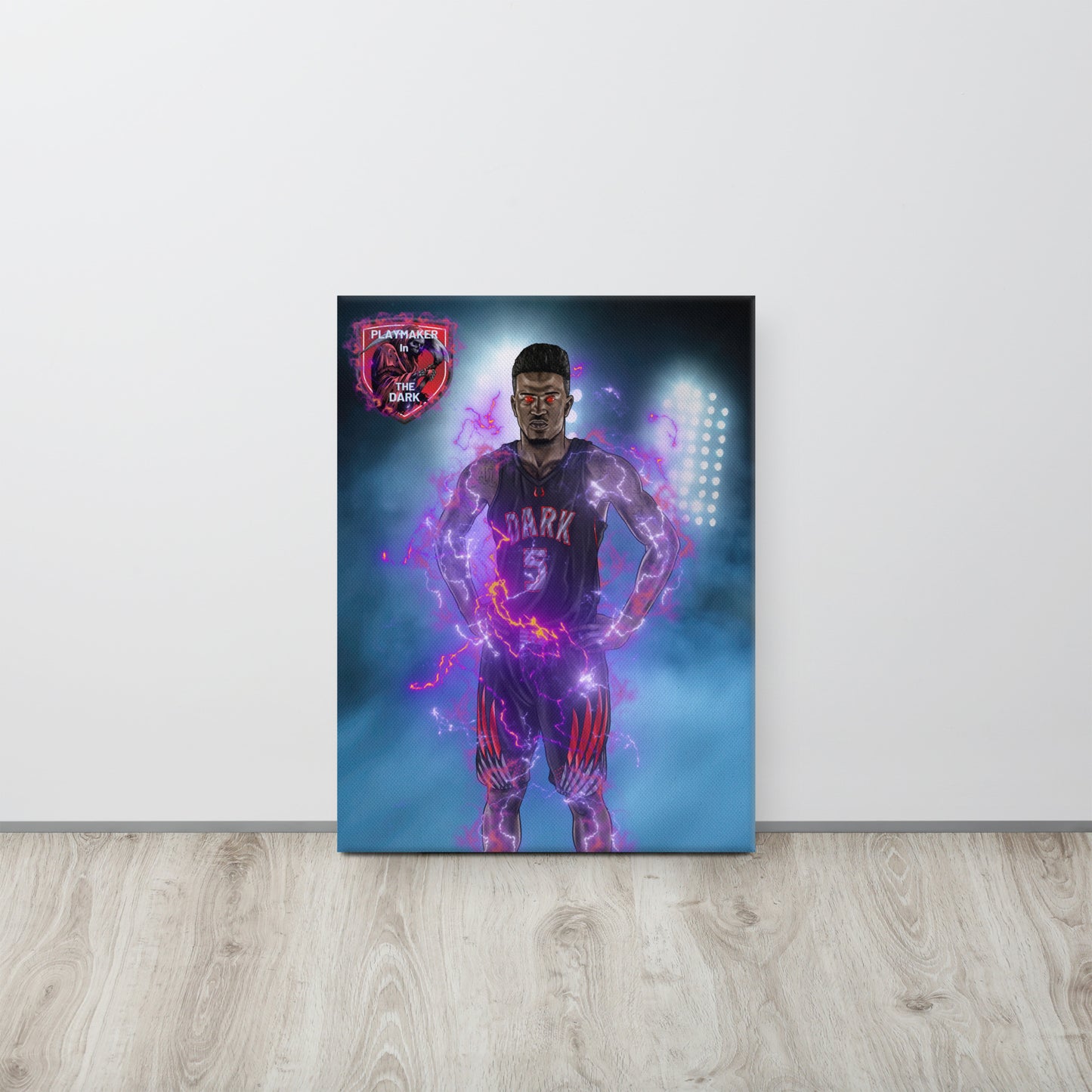 Playmaker In The Dark Basketball Player Canvas