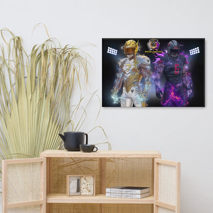 Playmaker Faith vs Dark Football Players Canvas