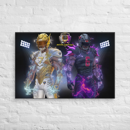 Playmaker Faith vs Dark Football Players Canvas