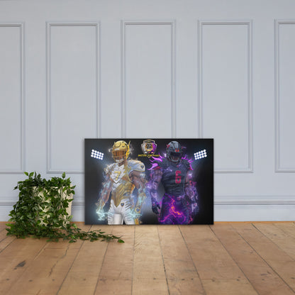 Playmaker Faith vs Dark Football Players Canvas