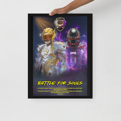 "Battle For Souls" 1 Peter 5:8-9 Framed poster