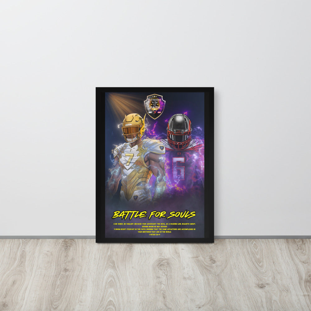 "Battle For Souls" 1 Peter 5:8-9 Framed poster