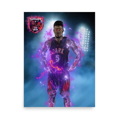 Playmaker In The Dark Basketball Player Poster