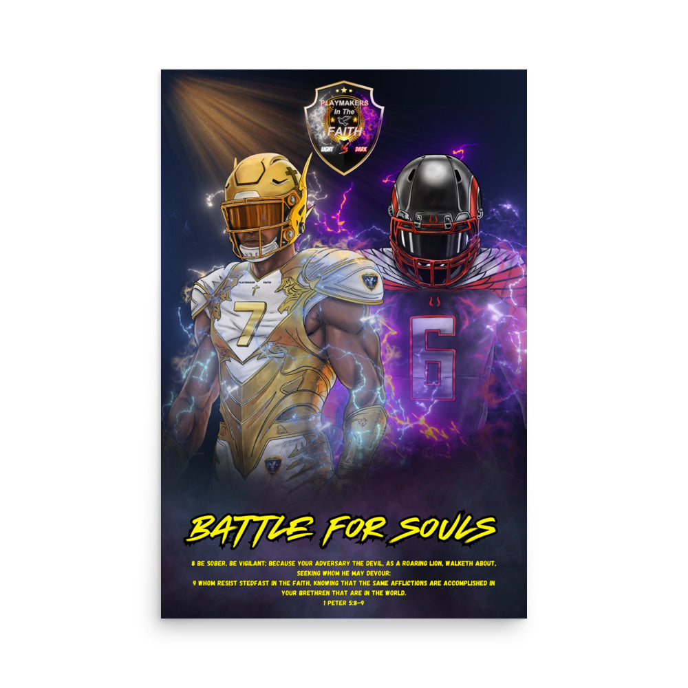 "Battle For Souls" 1 Peter 5:8-9 Poster