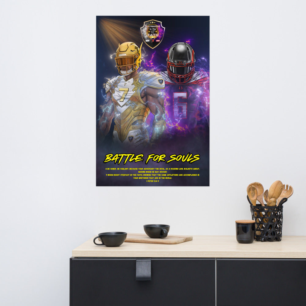 "Battle For Souls" 1 Peter 5:8-9 Poster