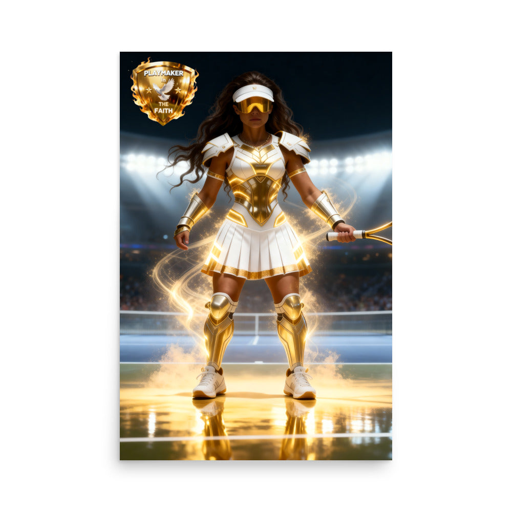 Playmaker In The Faith Women's Tennis Poster