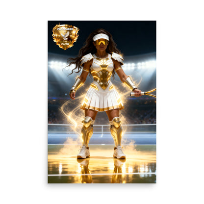 Playmaker In The Faith Women's Tennis Poster