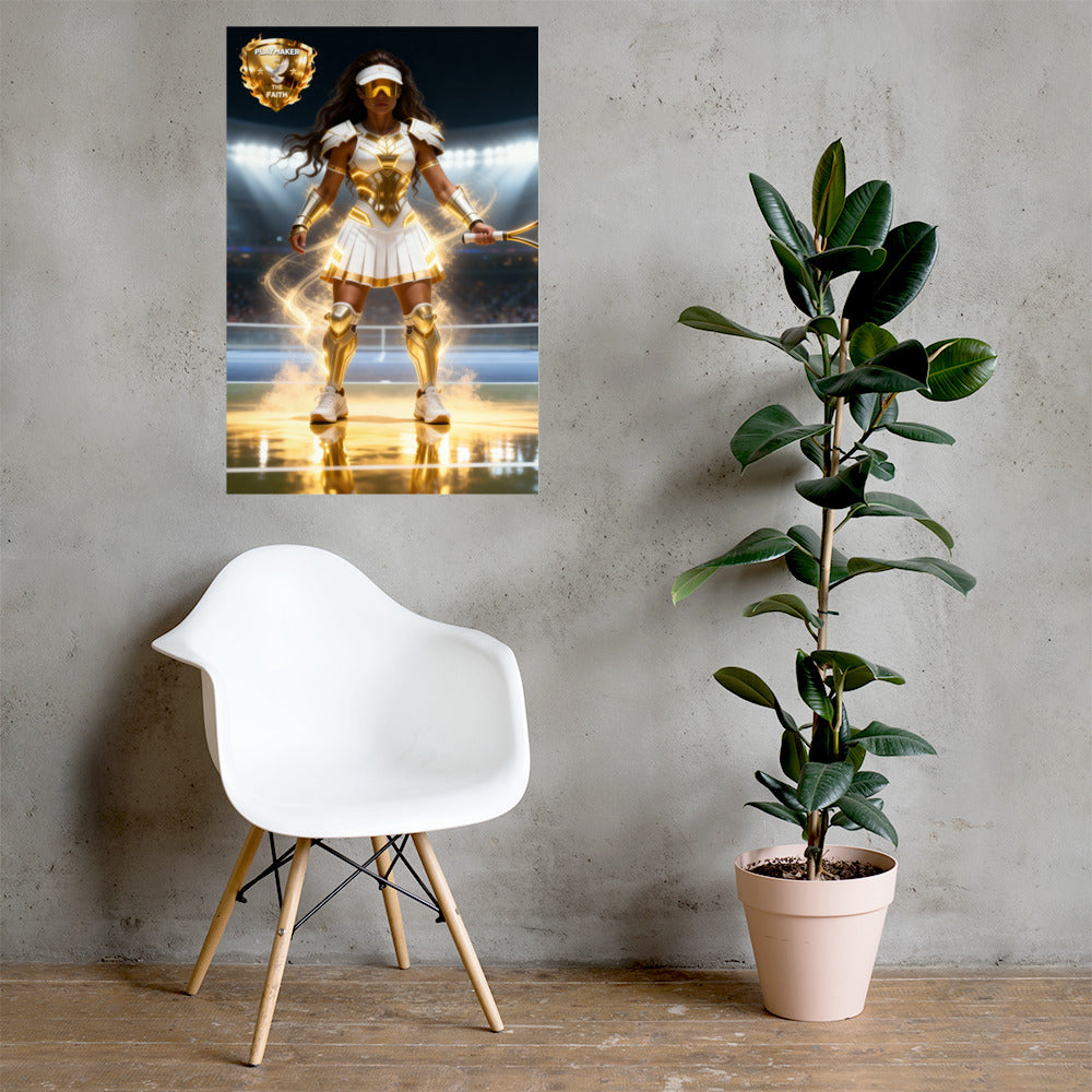 Playmaker In The Faith Women's Tennis Poster