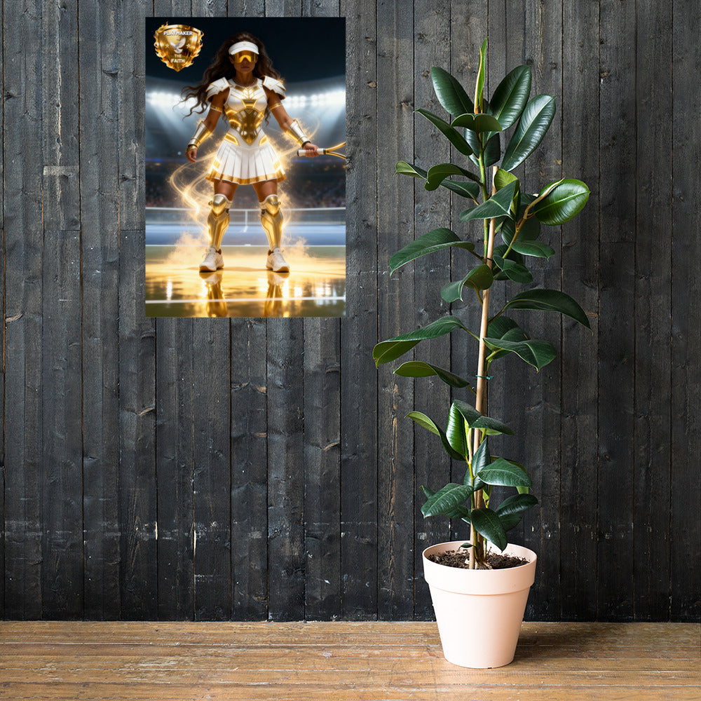 Playmaker In The Faith Women's Tennis Poster