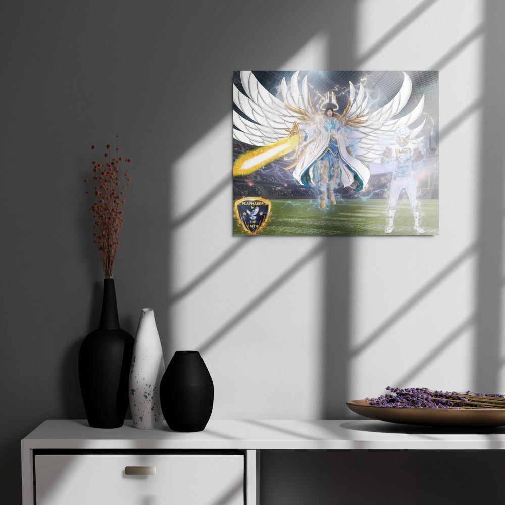 Playmaker In The Faith Angel & Player Metal prints