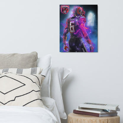 Playmaker In The Dark Back Metal prints