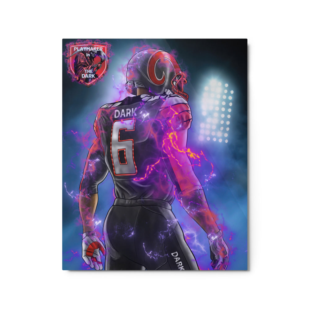 Playmaker In The Dark Back Metal prints