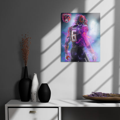 Playmaker In The Dark Back Metal prints