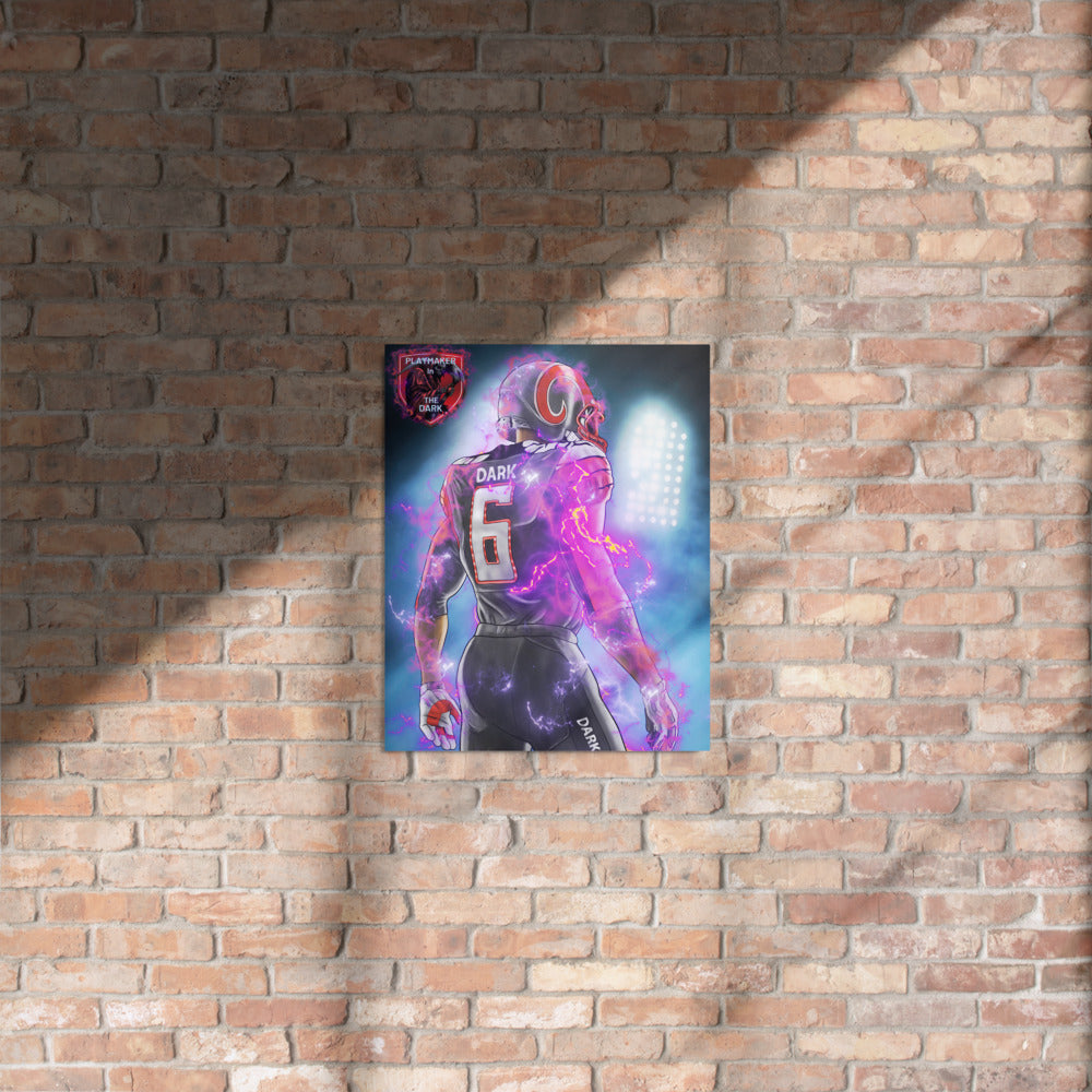 Playmaker In The Dark Back Metal prints