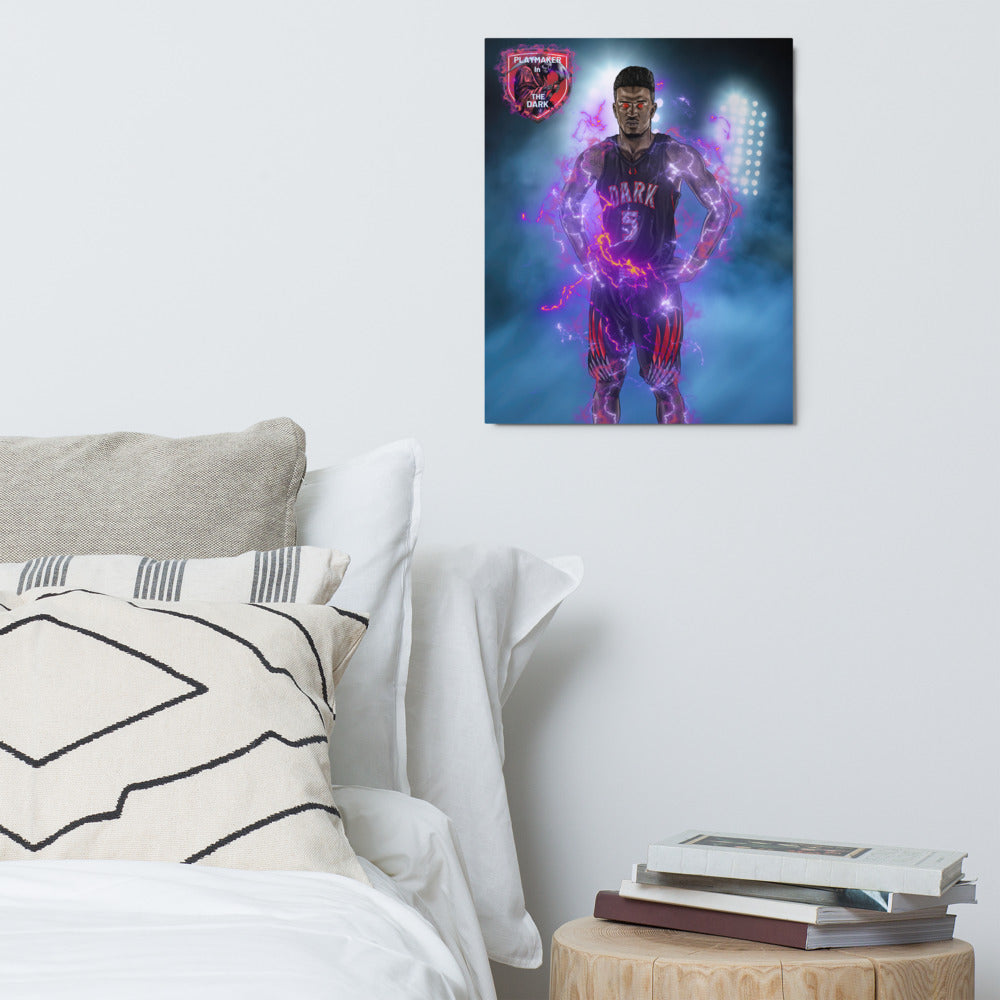 Playmaker In The Dark Basketball Metal prints